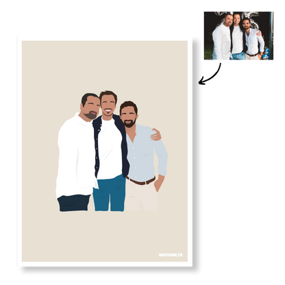 Affiche Illustration Personnalisée IMPRIMÉE (A3, A4, A5) - Fond Uni ou Détaillé