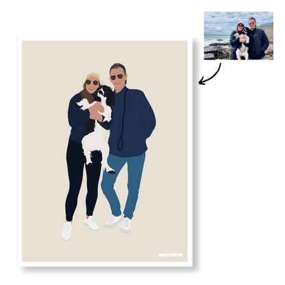 Affiche Illustration Personnalisée IMPRIMÉE (A3, A4, A5) - Fond Uni ou Détaillé