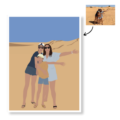 Affiche Illustration Personnalisée IMPRIMÉE (A3, A4, A5) - Fond Uni ou Détaillé