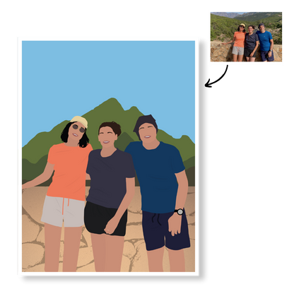 Affiche Illustration Personnalisée IMPRIMÉE (A3, A4, A5) - Fond Uni ou Détaillé