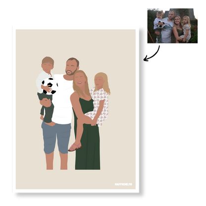 Affiche Illustration Personnalisée IMPRIMÉE (A3, A4, A5) - Fond Uni ou Détaillé