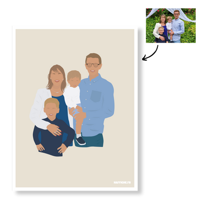 Affiche Illustration Personnalisée IMPRIMÉE (A3, A4, A5) - Fond Uni ou Détaillé