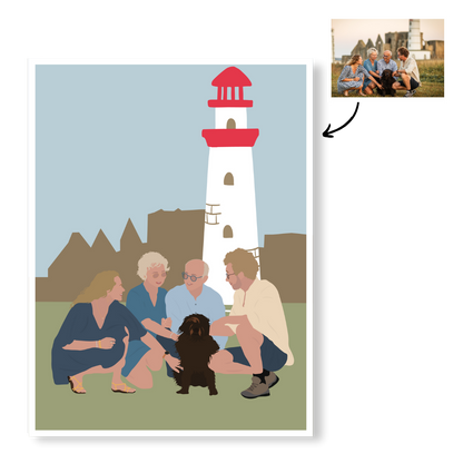 Affiche Illustration Personnalisée IMPRIMÉE (A3, A4, A5) - Fond Uni ou Détaillé