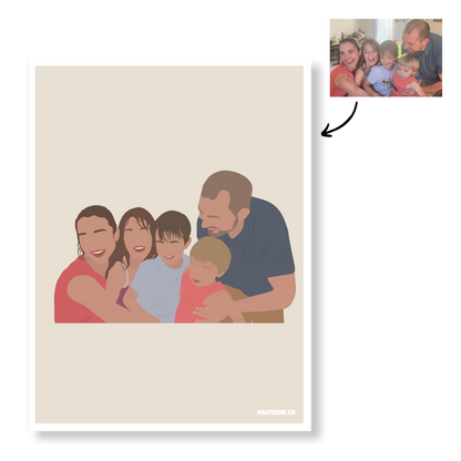 Affiche Illustration Personnalisée IMPRIMÉE (A3, A4, A5) - Fond Uni ou Détaillé