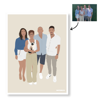 Affiche Illustration Personnalisée IMPRIMÉE (A3, A4, A5) - Fond Uni ou Détaillé