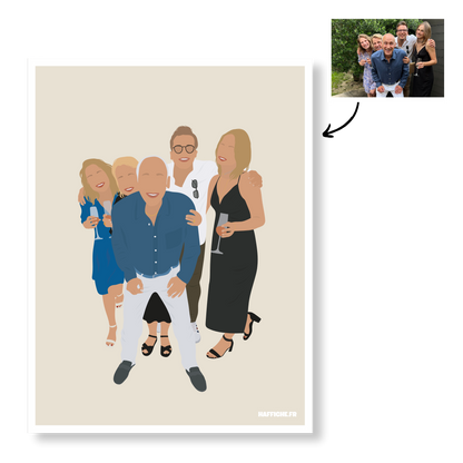 Affiche Illustration Personnalisée IMPRIMÉE (A3, A4, A5) - Fond Uni ou Détaillé