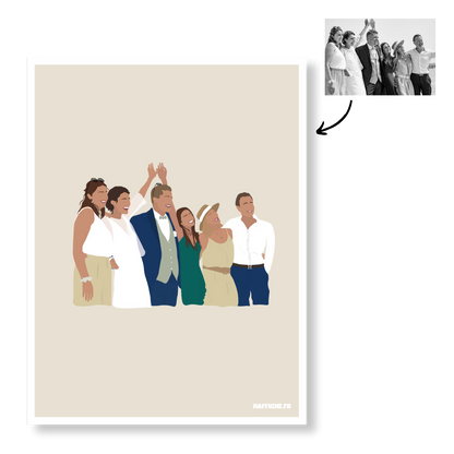 Affiche Illustration Personnalisée IMPRIMÉE (A3, A4, A5) - Fond Uni ou Détaillé