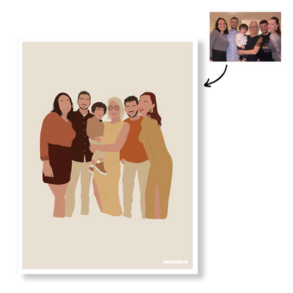 Affiche Illustration Personnalisée IMPRIMÉE (A3, A4, A5) - Fond Uni ou Détaillé