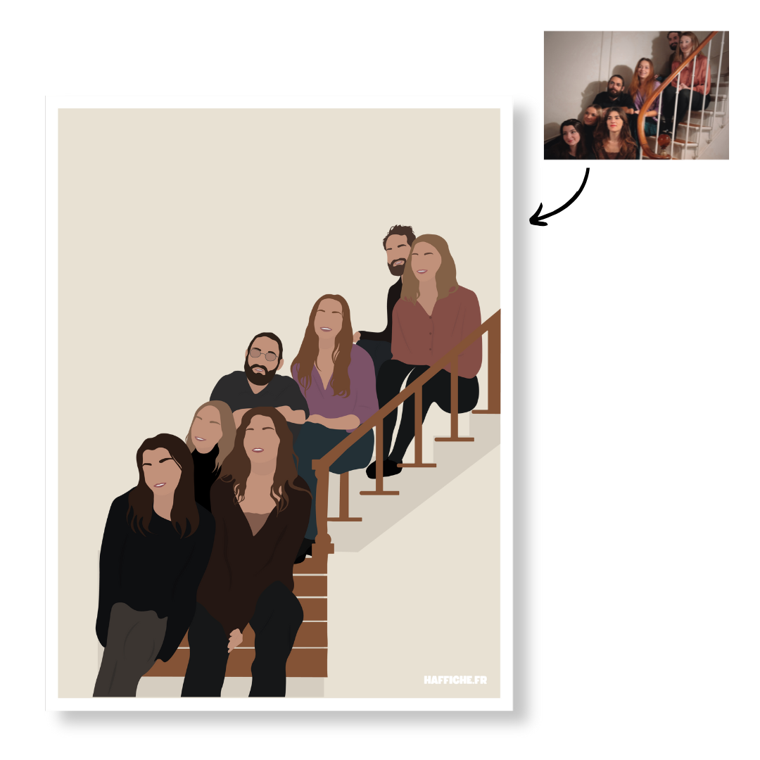 Affiche Illustration Personnalisée IMPRIMÉE (A3, A4, A5) - Fond Uni ou Détaillé