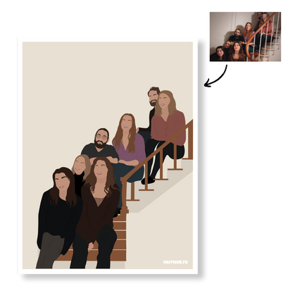 Affiche Illustration Personnalisée IMPRIMÉE (A3, A4, A5) - Fond Uni ou Détaillé