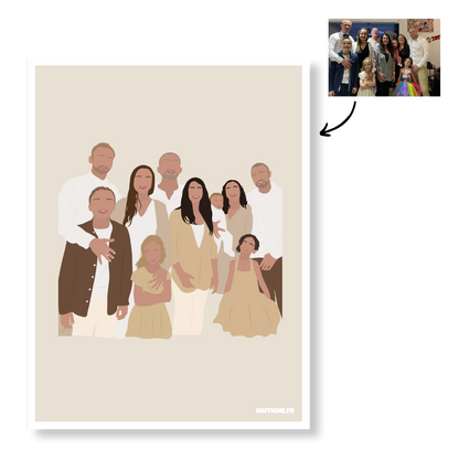 Affiche Illustration Personnalisée IMPRIMÉE (A3, A4, A5) - Fond Uni ou Détaillé