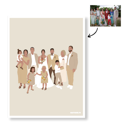 Affiche Illustration Personnalisée IMPRIMÉE (A3, A4, A5) - Fond Uni ou Détaillé