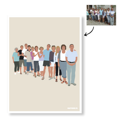 Affiche Illustration Personnalisée IMPRIMÉE (A3, A4, A5) - Fond Uni ou Détaillé