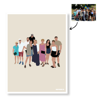 Affiche Illustration Personnalisée IMPRIMÉE (A3, A4, A5) - Fond Uni ou Détaillé