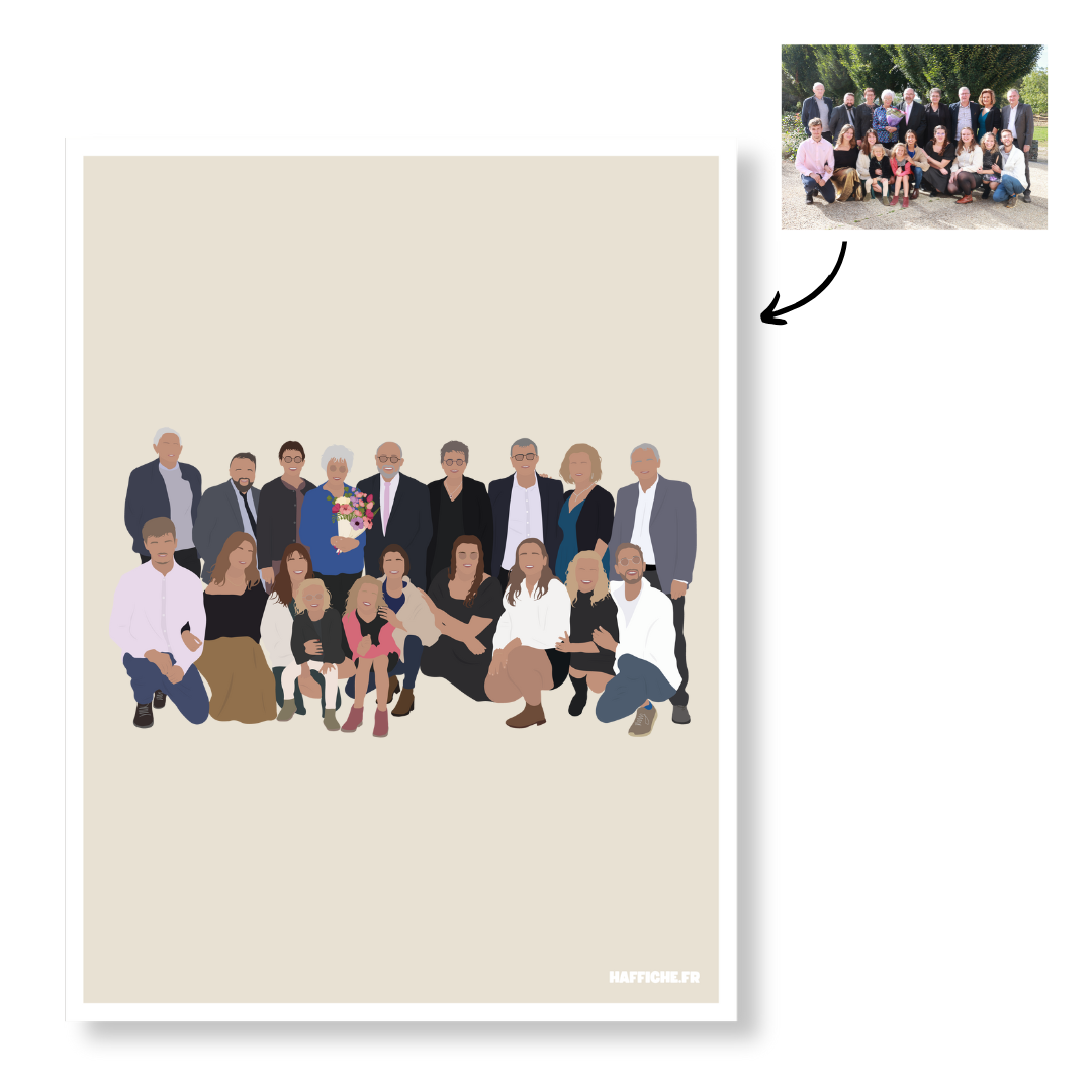 Affiche Illustration Personnalisée IMPRIMÉE (A3, A4, A5) - Fond Uni ou Détaillé