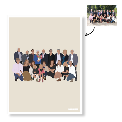 Affiche Illustration Personnalisée IMPRIMÉE (A3, A4, A5) - Fond Uni ou Détaillé