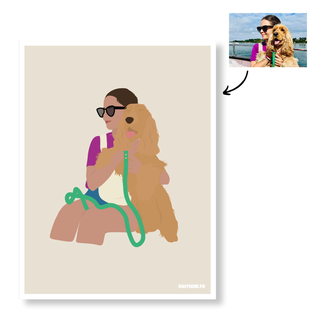 Affiche Illustration Personnalisée IMPRIMÉE (A3, A4, A5) - Fond Uni ou Détaillé