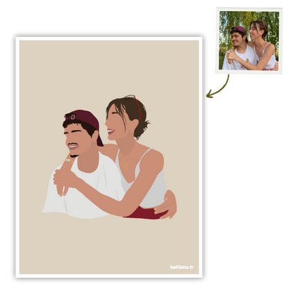 illustration personnalisée - fond uni